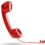 Red telephone receiver